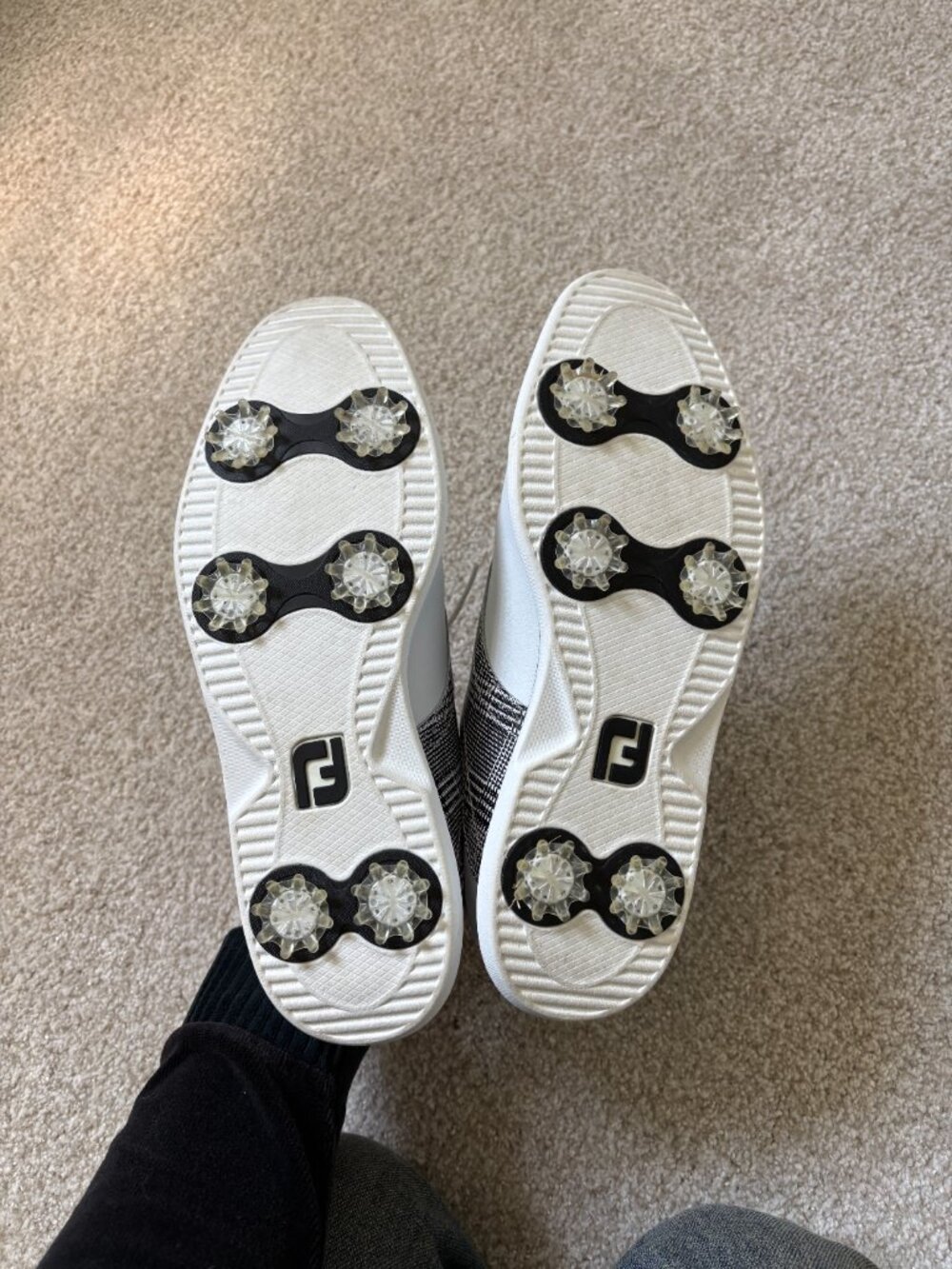 Women's FootJoy Traditions Black & White Gingham Golf Shoes - 9 - Picture 4 of 5